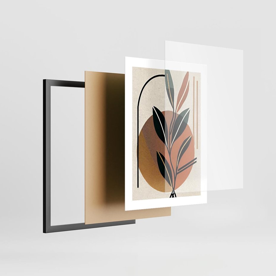 Plakat w ramie 30x40 - Boho Impulsy Kreatywności - boho obraz, abstrakcja - rama czarna