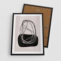 Plakat w ramie 50x70 - Linie Eksploracji - abstrakcyjne szkicowane linie, minimalizm - rama czarna