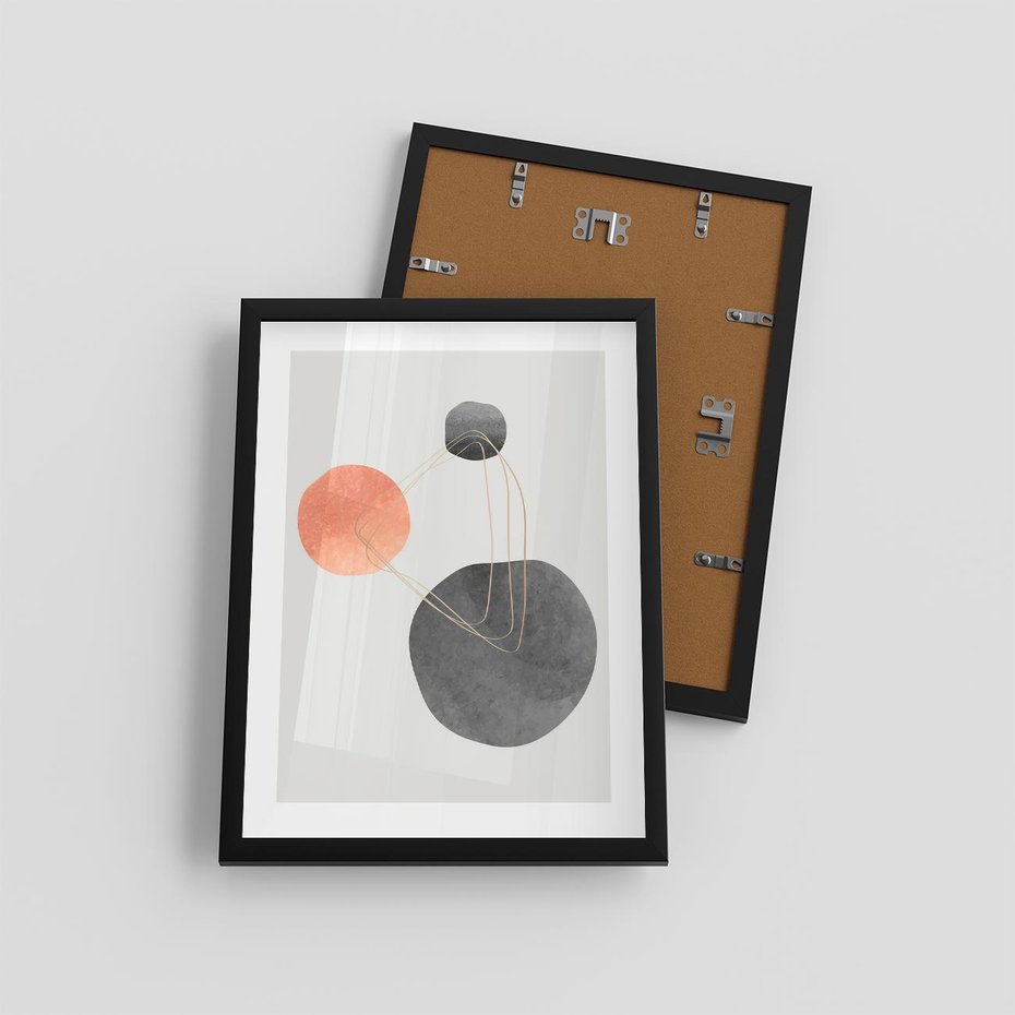 Plakat w ramie 30x40 - Złoty Blask Abstrakcji - abstrakcja, nowoczesny plakat - rama czarna