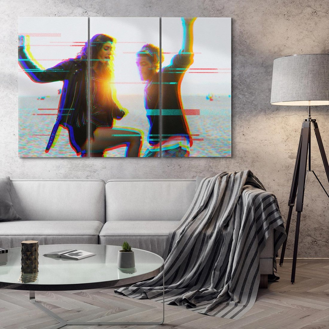 Obraz na płótnie 120x80 - Taniec tęsknot - zdjęcie w stylu retro, dodane kolorowe akcenty