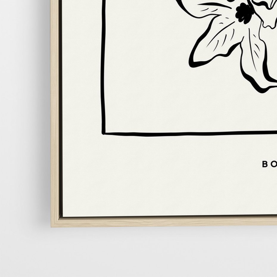 Obraz w ramie 50x70 - Kwiatowe przestrzenie - kwiat, grafika - rama drewno