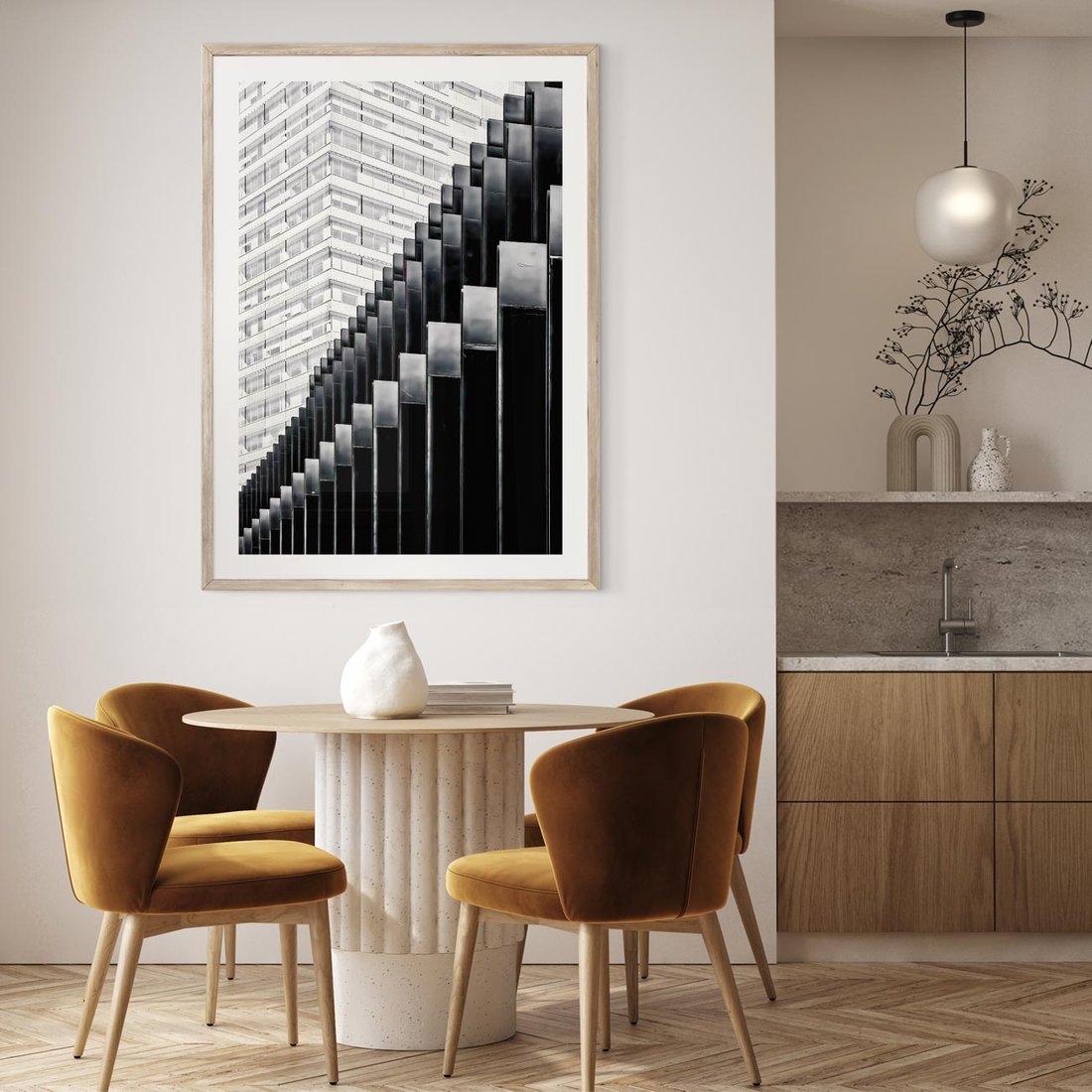 Plakat w ramie 50x70 - Architektura Stopniowa - architektura, budynki - rama drewno