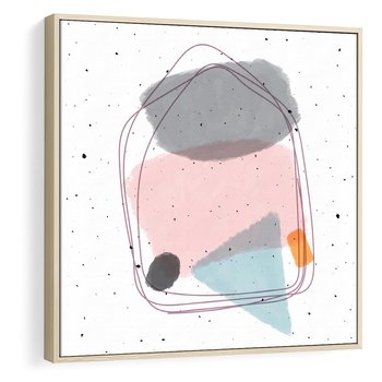 Obraz w ramie 50x50 - Migotliwa Opowieść - abstrakcyjna kompozycja, jak ręcznie malowana - rama drewno