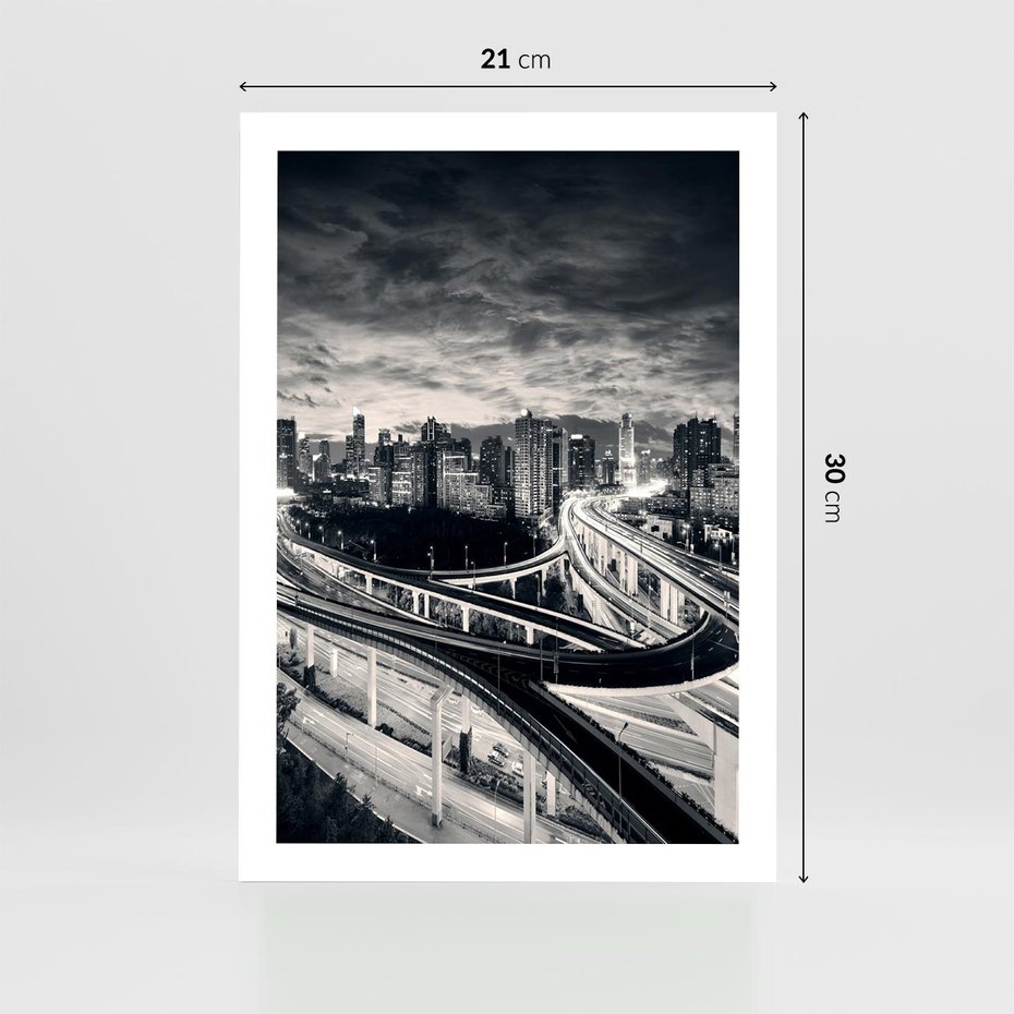 Plakat bez ramy 21x30 - Miejska Symfonia - miasto, nocą