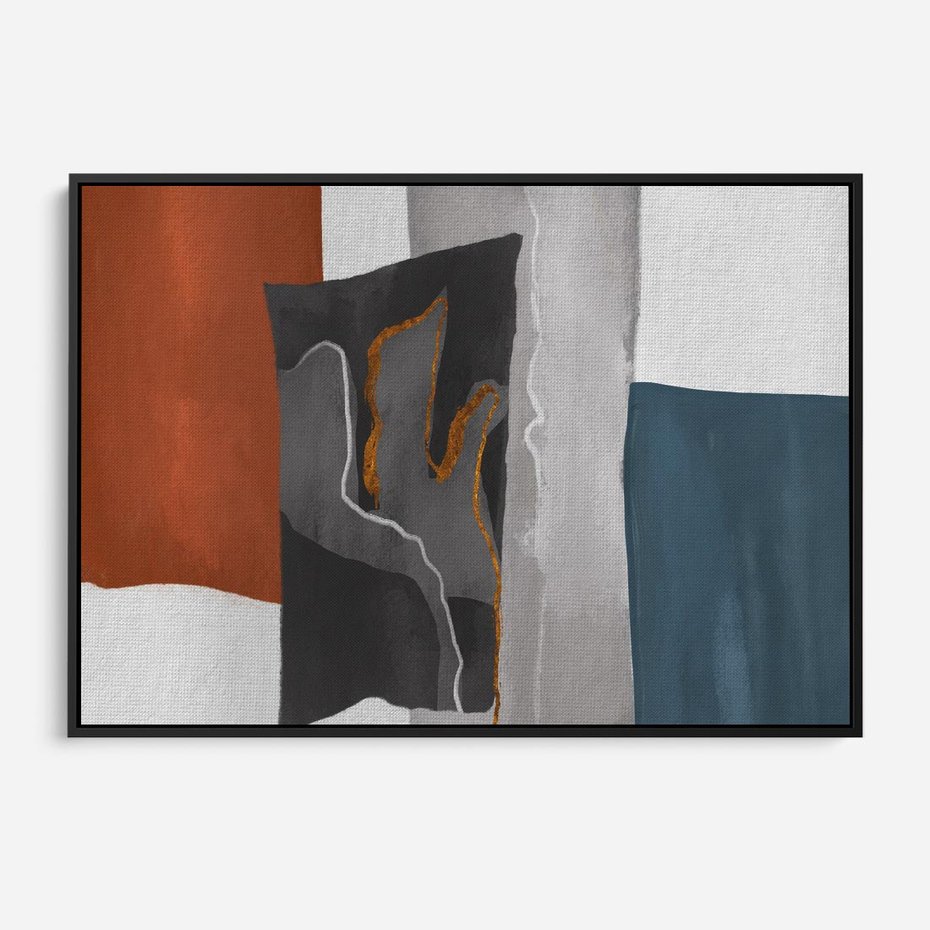 Obraz w ramie 70x50 - Nowoczesna geometria - nowoczesny, geometryczny - rama czarna