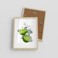 Plakat w ramie 30x40 - Kwaskowata moc limonki i cytryny - limonka, cytryna - rama drewno