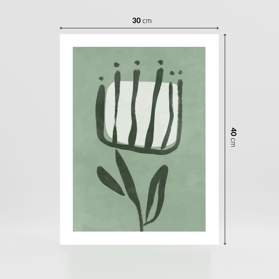 Plakat bez ramy 30x40 - Objęcia Zieleni - zielona abstrakcja, zgaszona zieleń