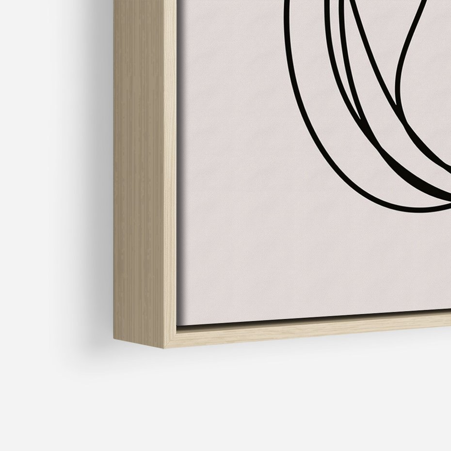 Obraz w ramie 70x100 - Abstrakcyjne Harmonie - abstrakcyjne szkicowane linie, minimalizm - rama drewno