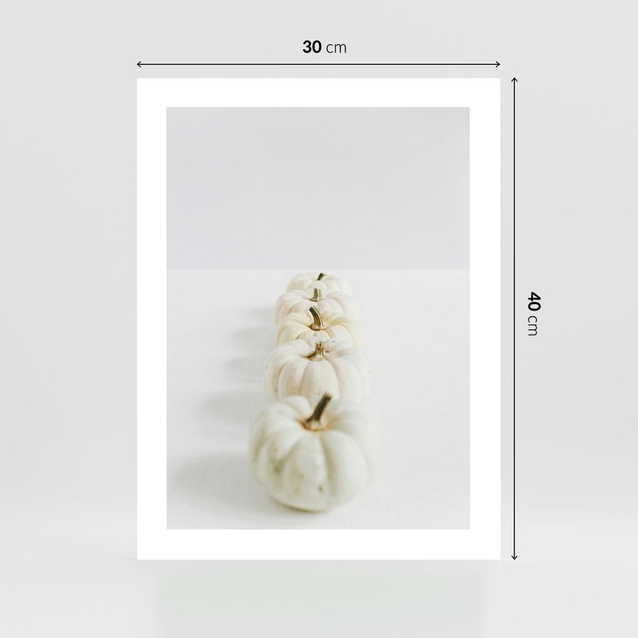 Plakat bez ramy 30x40 - Białe Dynie - białe dynie, jesień