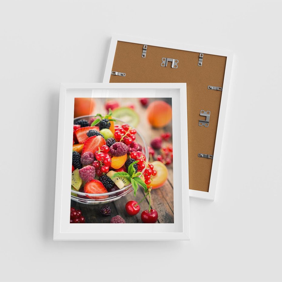 Plakat w ramie 40x50 - Smakowite Porywy - owoce, jedzenie - rama biała