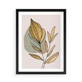 Plakat w ramie 50x70 - Rozkwitające Wnętrza Światła - abstrakcyjny obraz boho, liście - rama czarna