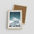 Plakat w ramie 30x40 - Nocna Magia w Górach - fotografia, śnieg - rama drewno