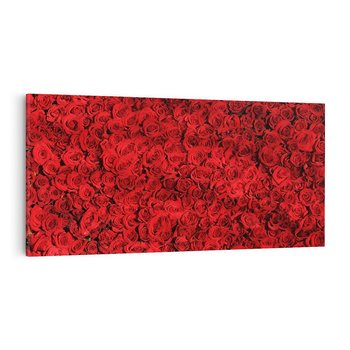 Obraz na płótnie 120x60 - Czerwona Pasja - czerwone, róże