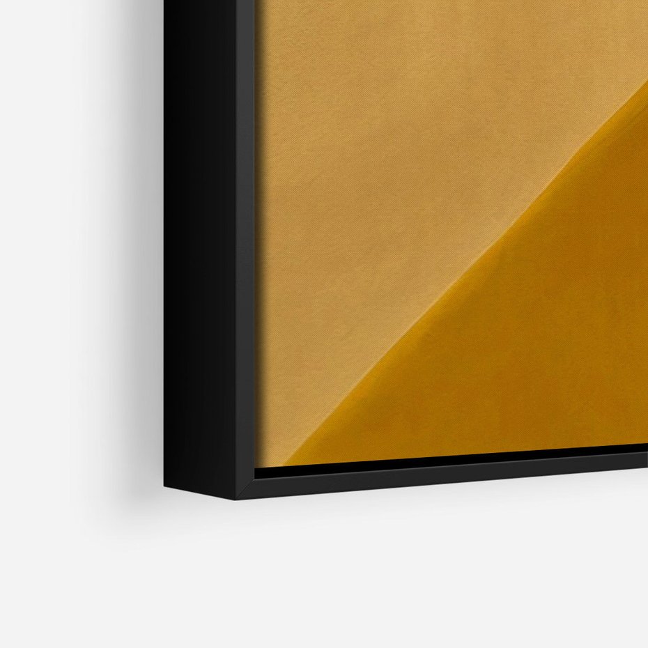 Obraz w ramie 70x100 - Harmonia migoczących ognisk - intensywne ciepłe kolory, słoneczny żółty - rama czarna