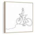 Obraz w ramie 80x80 - Minimalistyczna Przejażdżka - szkic, minimalizm - rama drewno