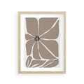 Plakat w ramie 30x40 - Złudne Zmysły - abstrakcyjny kwiat, beże i brązy - rama drewno