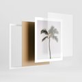 Plakat w ramie 40x50 - Wakacyjne Marzenia - palma na tle nieba - rama biała