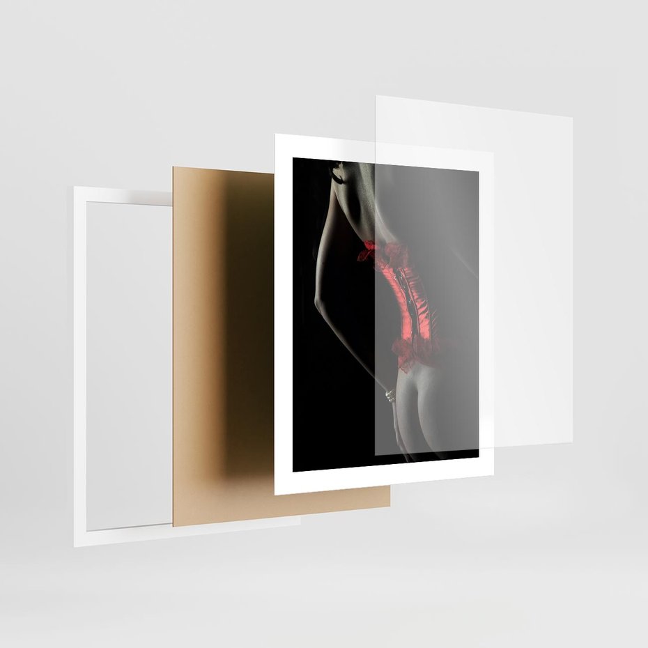 Plakat w ramie 40x50 - Piękno i Siła - akt, kobieta - rama biała