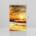 Obraz na płótnie 80x120 - Plaża Morza i Fale Zachodu Słońca - plaża, morze