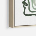 Obraz w ramie 80x80 - Zielony Profil - abstrakcja, zielony portret z profilu - rama drewno