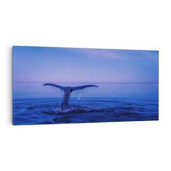 Obraz na płótnie 120x60 - Morze, fale i skały - wieloryb, morze