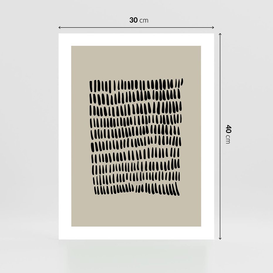 Plakat bez ramy 30x40 - Energetyczne Pulsacje Nowości - boho plakat, czarne kropki kreski