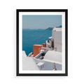 Plakat w ramie 50x70 - Magiczna Wyspa na Twojej Ścianie - Santorini, wyspa - rama czarna