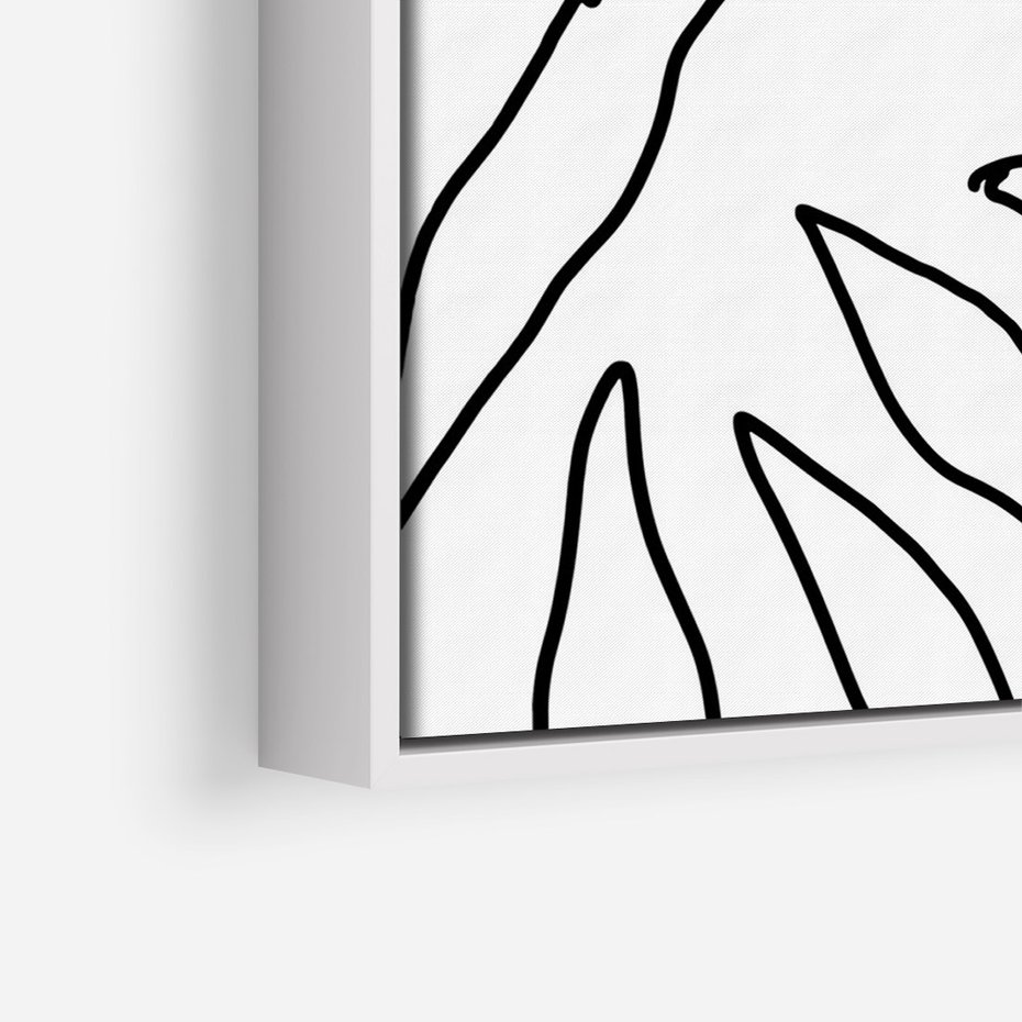 Obraz w ramie 70x100 - Liście Mocy - mroczna sztuka, minimalizm - rama biała