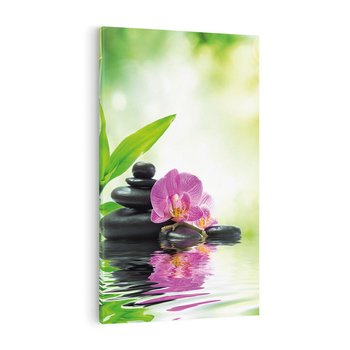 Obraz na płótnie 70x100 - Relaksujący świat SPA z kwiatami i bambusem - spa, kwiaty