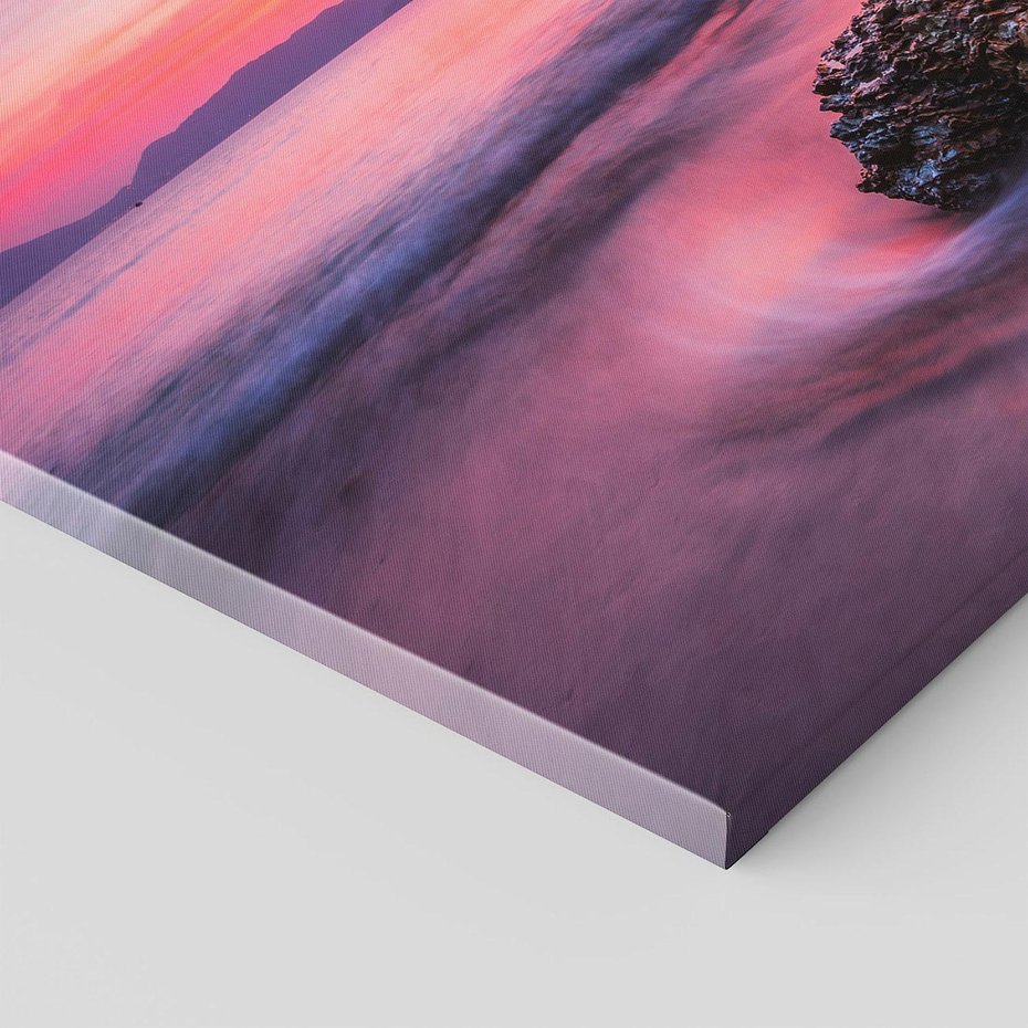 Obraz na płótnie 70x50 - Zaklęty Zachód - magiczny zachód słońca, fioletowe