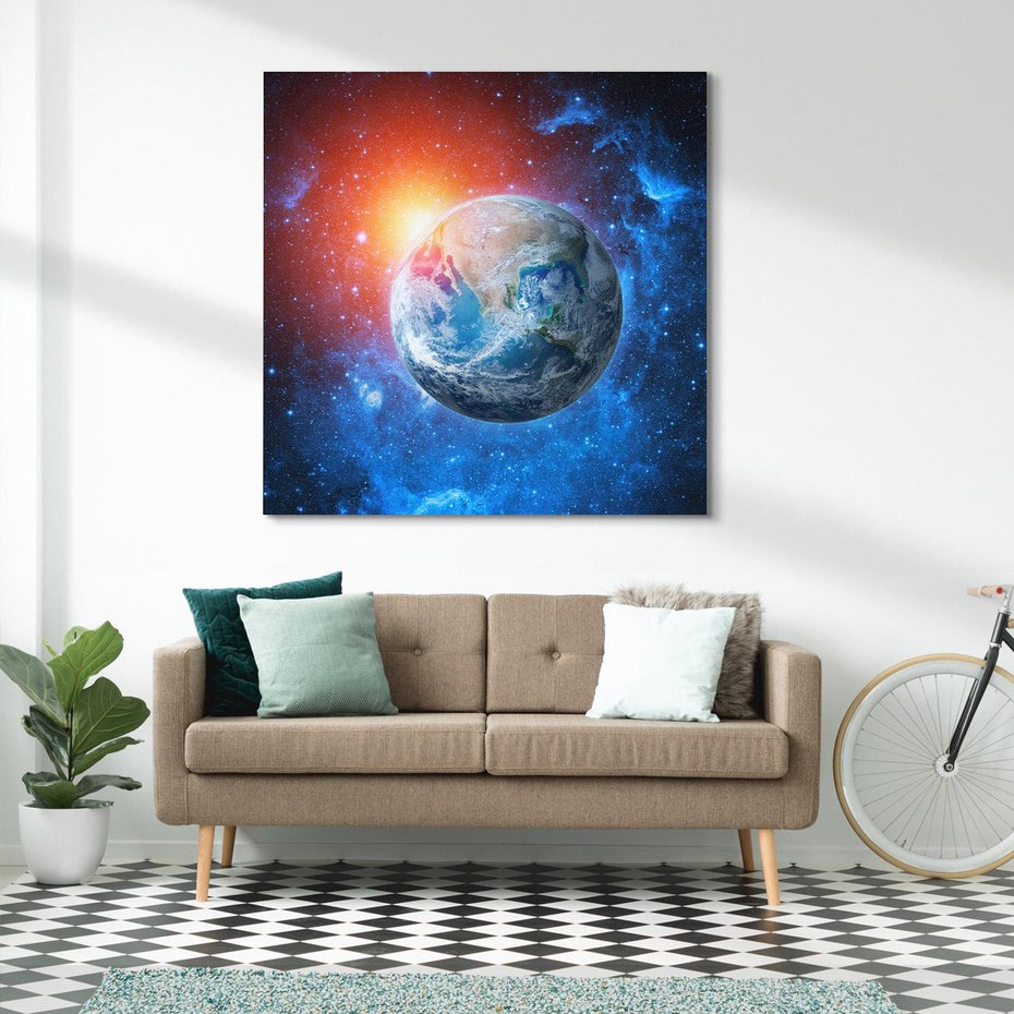 Obraz na płótnie 40x40 - Planeta w nieskończoności - ziemia, kosmos