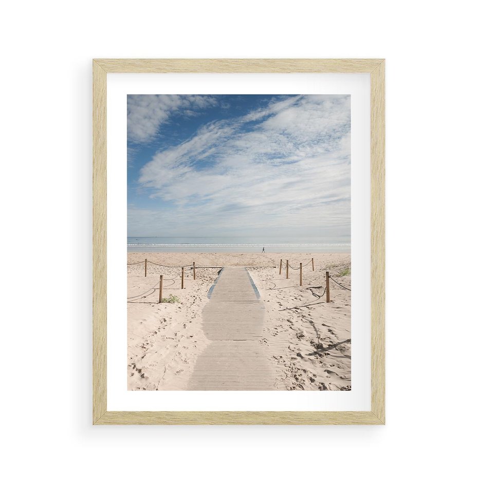 Plakat w ramie 40x50 - Ścieżka na plaży - plaża, ścieżka - rama drewno