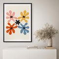 Plakat bez ramy 50x70 - Taniec Akwareli - abstrakcyjne wielokolorowe kwiaty, minimalizm