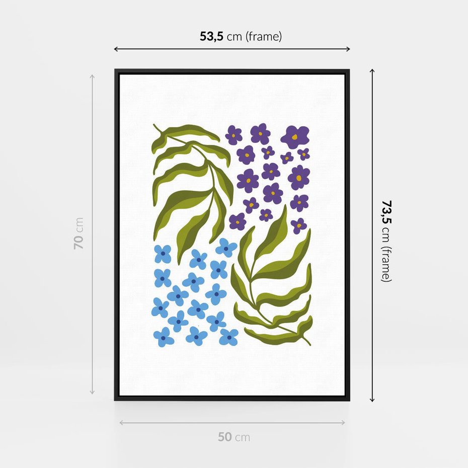 Obraz w ramie 50x70 - Księga Kształtów Bez Granic - kwiaty, sztuka nowoczesna - rama czarna