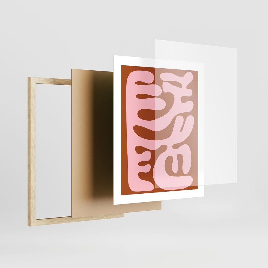 Plakat w ramie 40x50 - Migotliwe Boho Marzenia - abstrakcyjny obraz, plakat - rama drewno