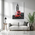 Obraz na płótnie 50x70 - Autobusy w tętniącym życiem Londynie - Londyn, autobus