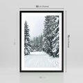 Plakat w ramie 50x70 - Magia Zimy na Obrazie - las, zima - rama czarna