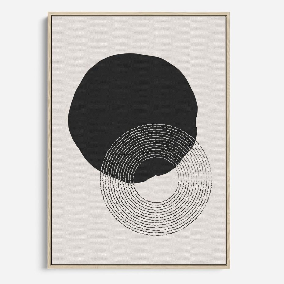 Obraz w ramie 70x100 - Migotliwa Opowieść - abstrakcyjna kompozycja, okręgi - rama drewno