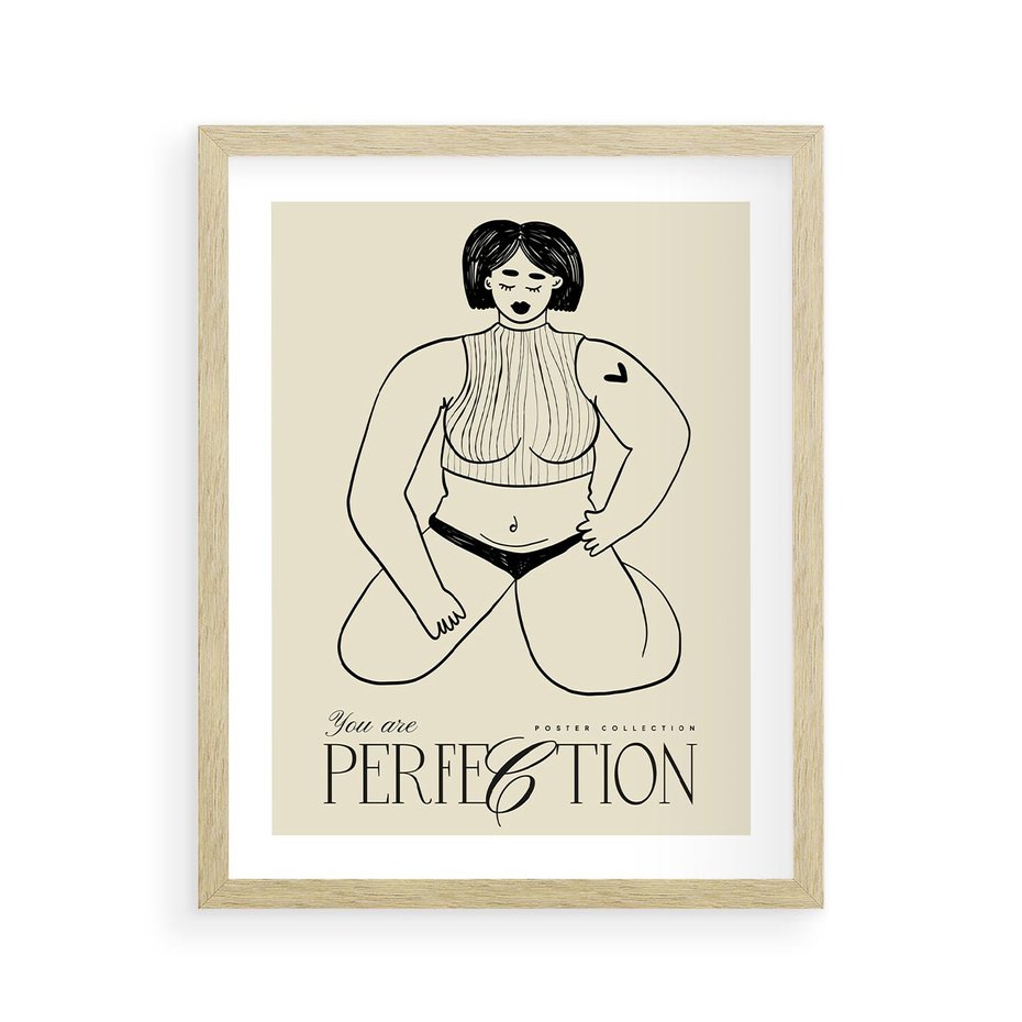 Plakat w ramie 40x50 - Refleksje Przejmujących Myśli - rysunek, plakat - rama drewno