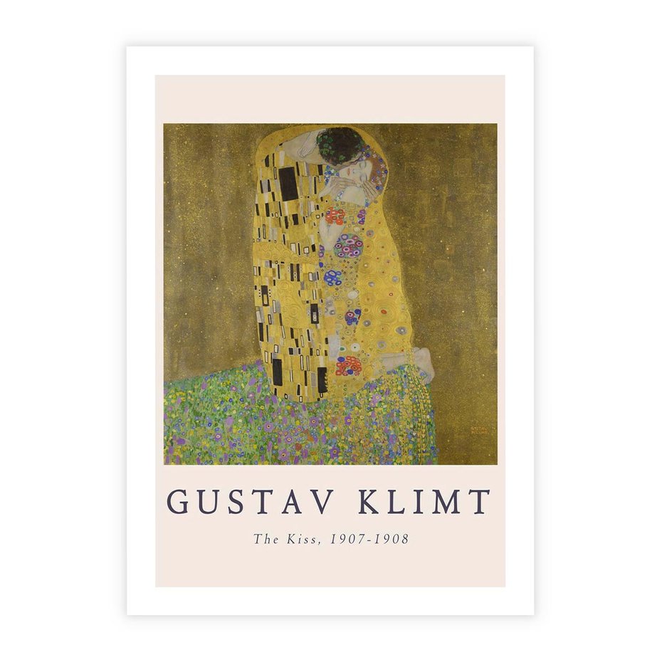 Plakat bez ramy 21x30 - Sztuka Klimta - gustav klimt, pocałunek