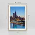 Plakat w ramie 50x70 - Miasto nad Rzeką - miasto, rzeka - rama drewno
