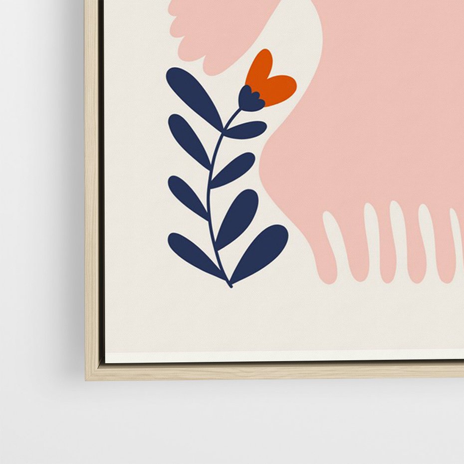 Obraz w ramie 50x70 - Miłość w Dwóch Sercach - miłość, para zakochanych - rama drewno