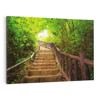 Obraz na płótnie 120x80 - Magiczne schody w lesie - schody, las