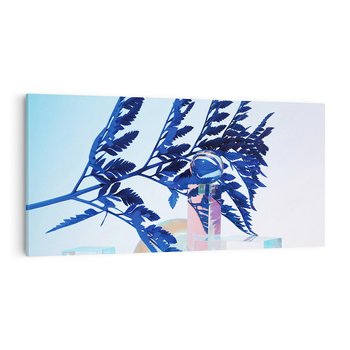 Obraz na płótnie 140x70 - Intensywny Kolor Natury - liście, kobalt
