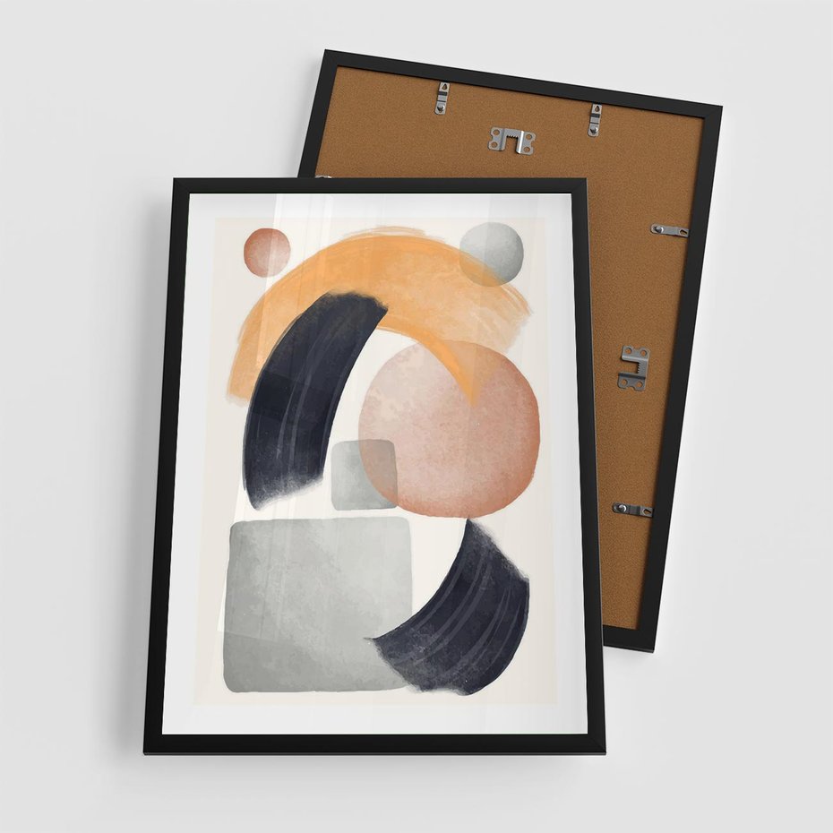 Plakat w ramie 50x70 - Graficzna Kreatywność - abstrakcyjna grafika, plamy - rama czarna