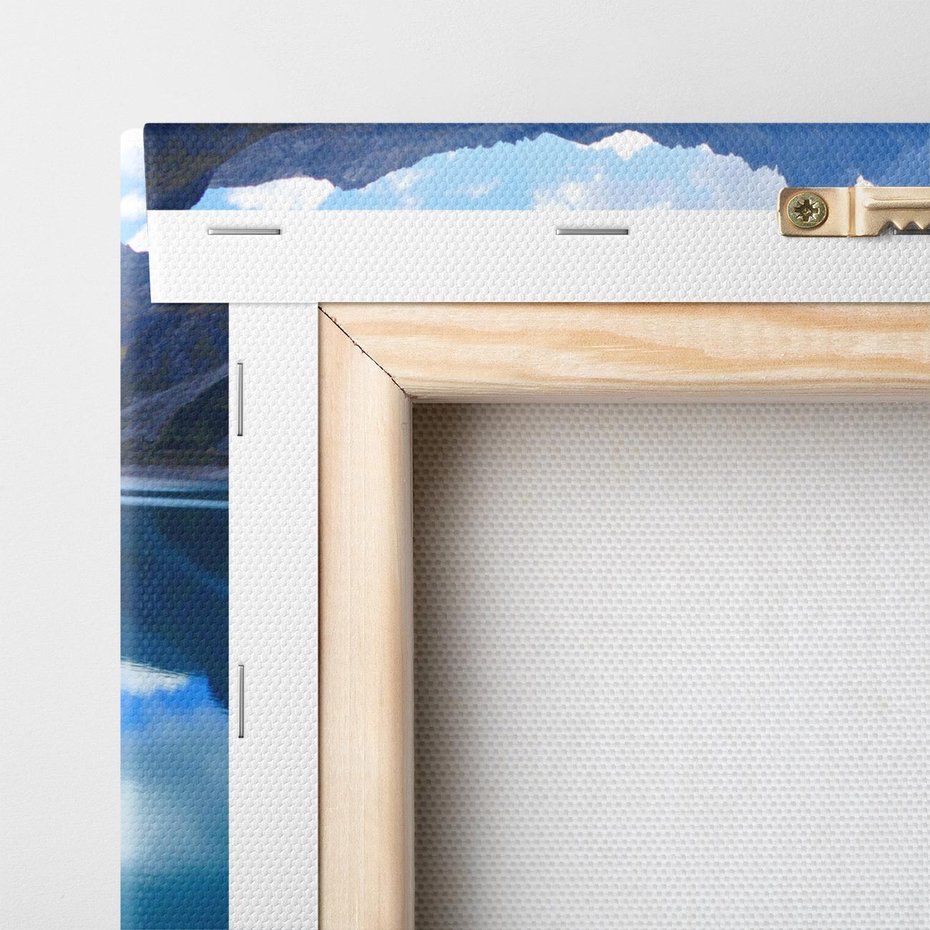 Obraz na płótnie 140x70 - Jezioro - Góry, chmury i niebo - jezioro, góry