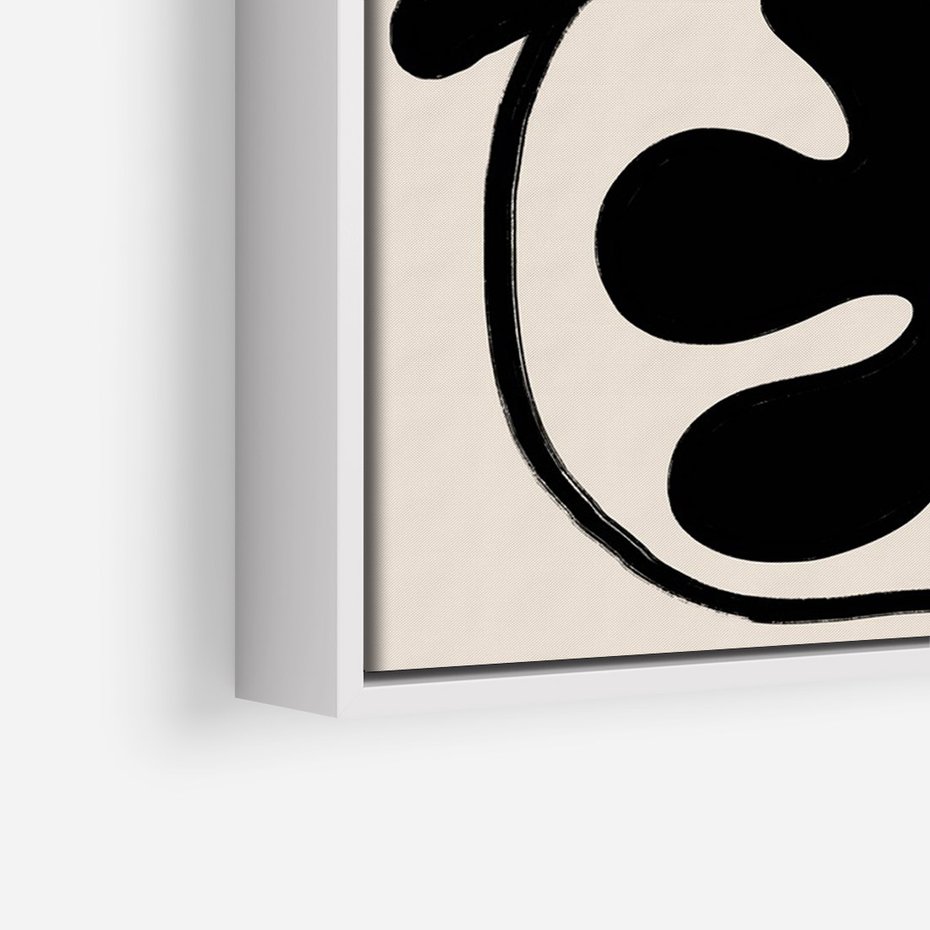 Obraz w ramie 80x120 - Wyjątkowość Boho - minimalistyczny abstrakcyjny obraz, prymitywne kwiaty - rama biała