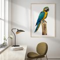 Plakat w ramie 30x40 - Kolorowa papuga w locie - papuga, ptak - rama drewno
