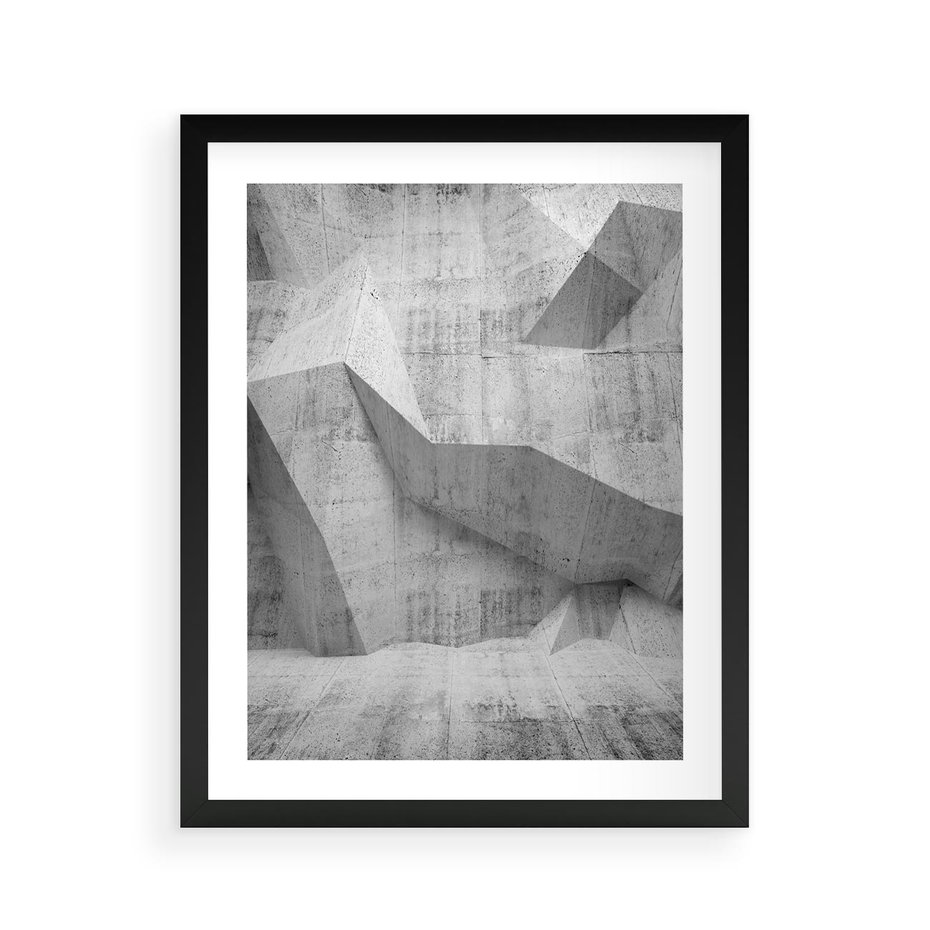 Plakat w ramie 40x50 - Geometryczna harmonia sztuki - geometria, sztuka - rama czarna
