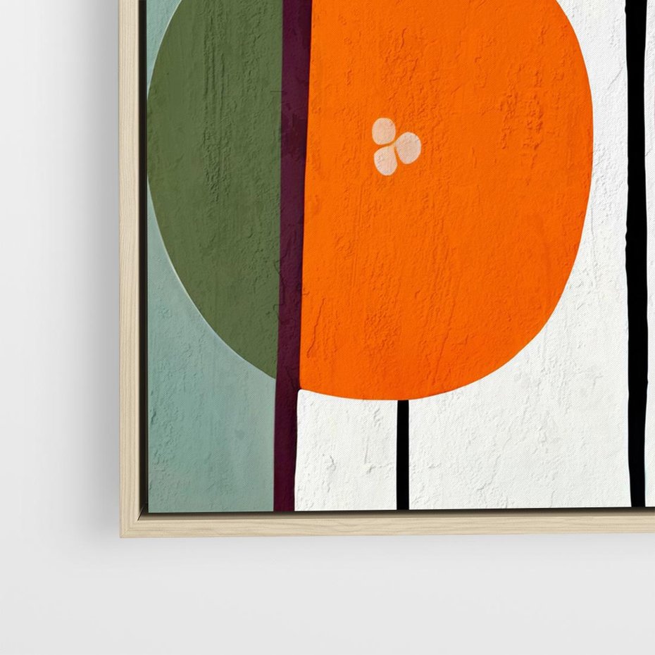 Obraz w ramie 80x80 - Migotliwa Aura Serca - abstrakcyjny obraz olejny, dziwne formy - rama drewno